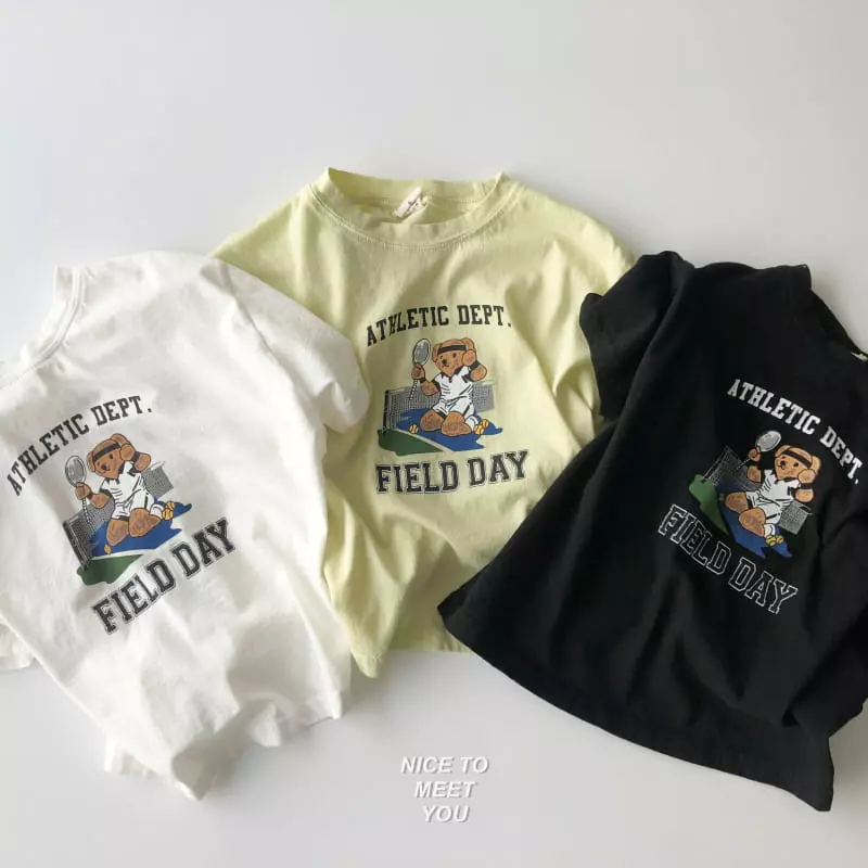 Nice To Meet You - Korean Children Fashion - #fashionkids - Tennis Bear Tee - 3