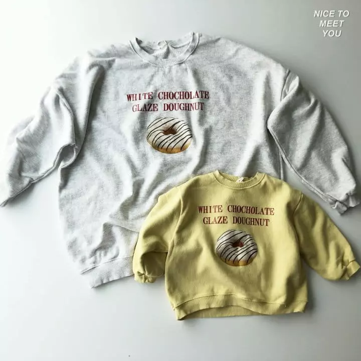 Nice To Meet You - Korean Children Fashion - #fashionkids - Donut Sweatshirt with Mom - 6