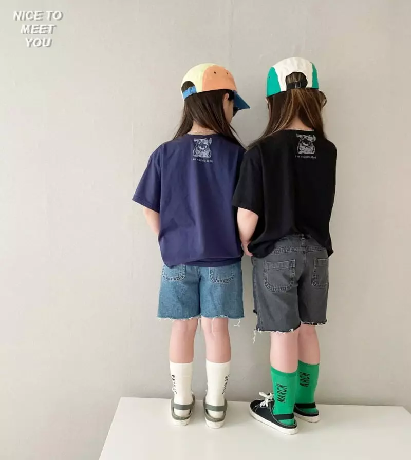 Nice To Meet You - Korean Children Fashion - #kidsshorts - Bban Bear Tee - 9