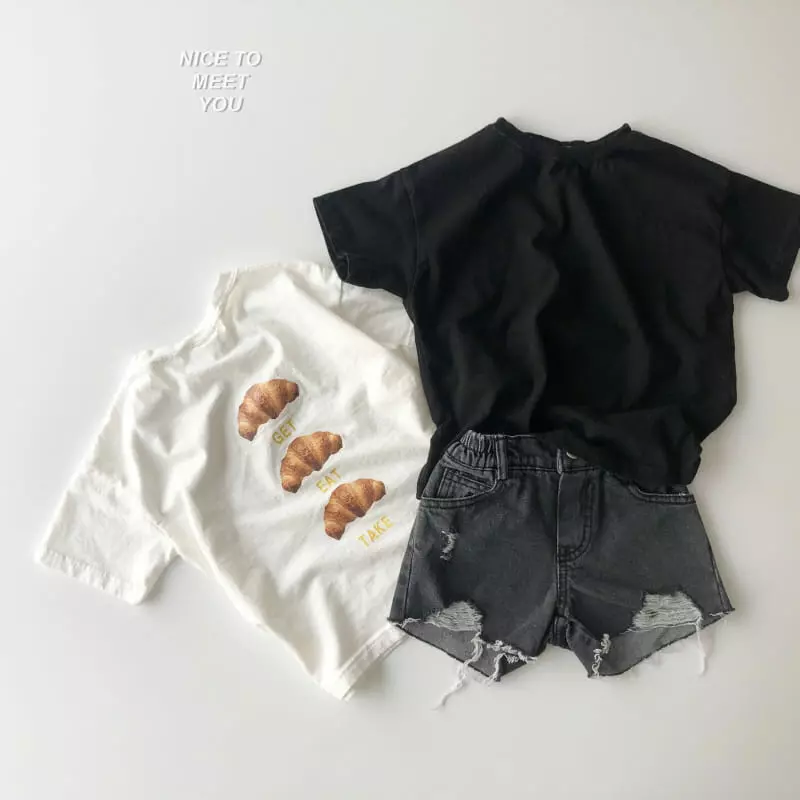 Nice To Meet You - Korean Children Fashion - #kidsshorts - Croissant Tee - 7