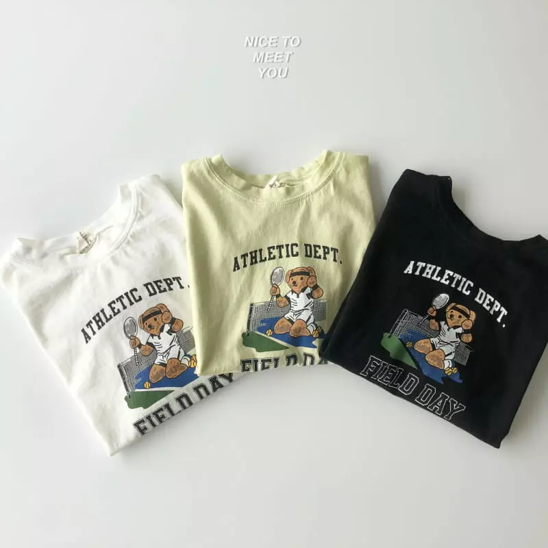 Nice To Meet You - Korean Children Fashion - #fashionkids - Tennis Bear Tee - 4