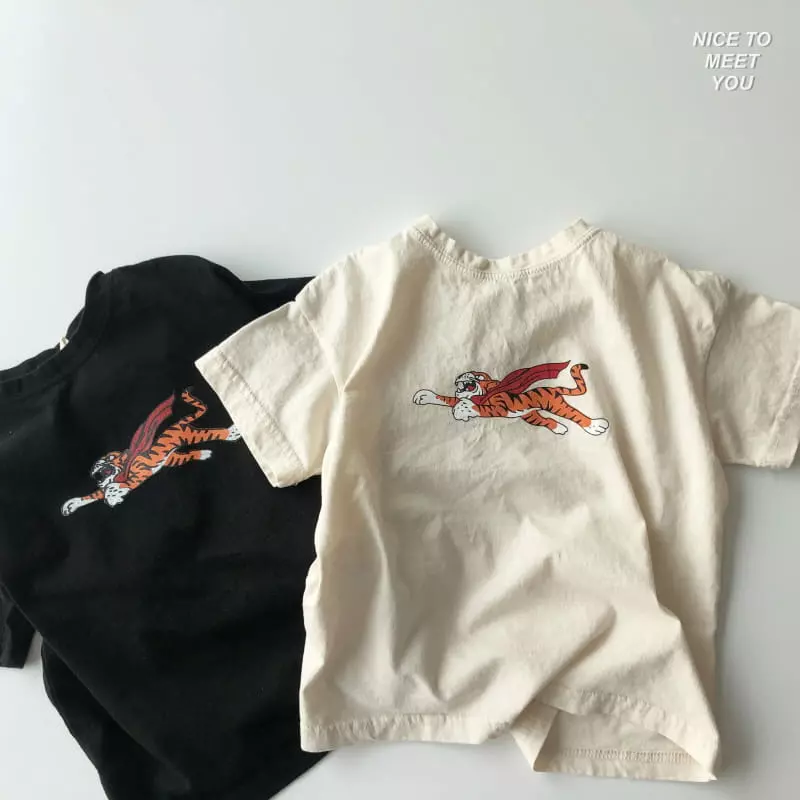 Nice To Meet You - Korean Children Fashion - #kidsshorts - Fly Tiger Tee - 3