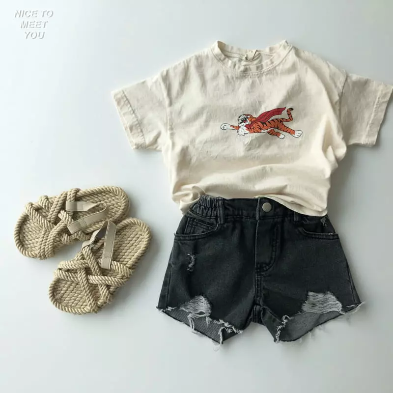 Nice To Meet You - Korean Children Fashion - #kidsshorts - Fly Tiger Tee - 4