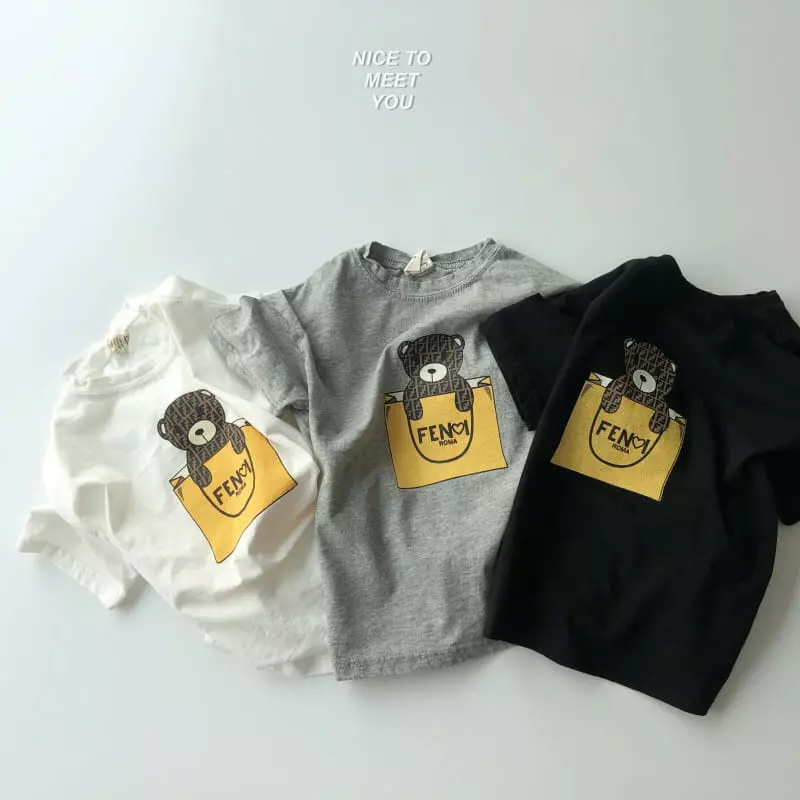 Nice To Meet You - Korean Children Fashion - #kidsstore - Fancy Bear Tee