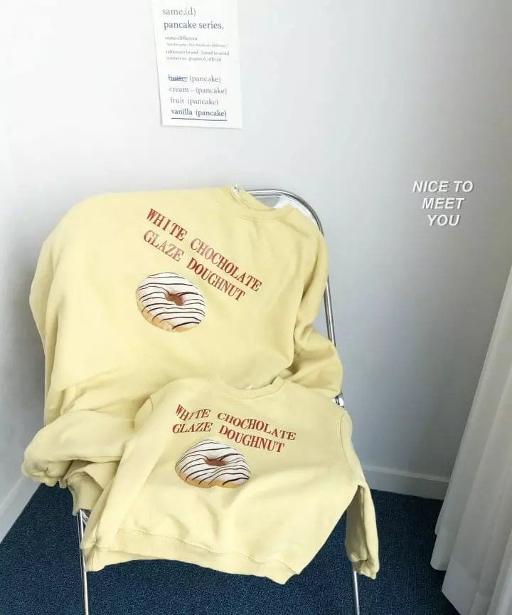 Nice To Meet You - Korean Children Fashion - #kidsstore - Donut Sweatshirt with Mom - 8