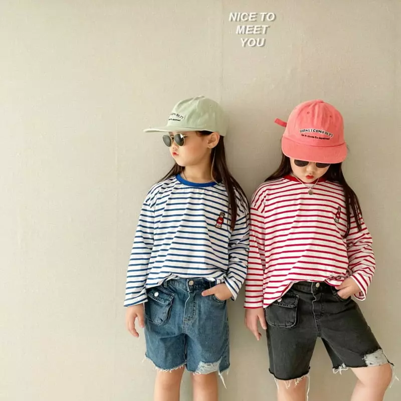 Nice To Meet You - Korean Children Fashion - #minifashionista - Pocket Denim Shorts