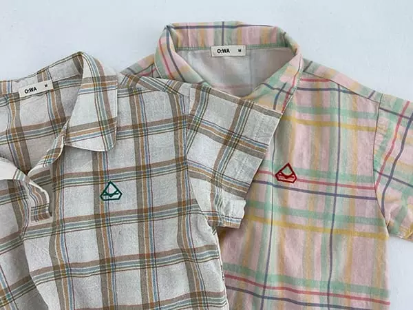 O Wa - Korean Children Fashion - #kidzfashiontrend - Check Shirt