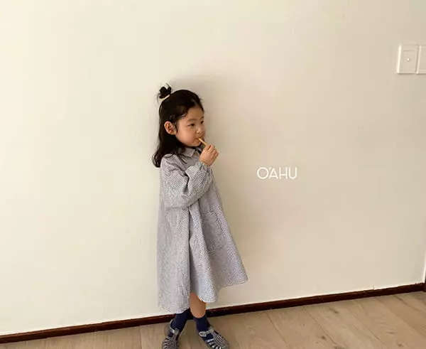 O'ahu - Korean Children Fashion - #todddlerfashion - Square Check One-piece - 2