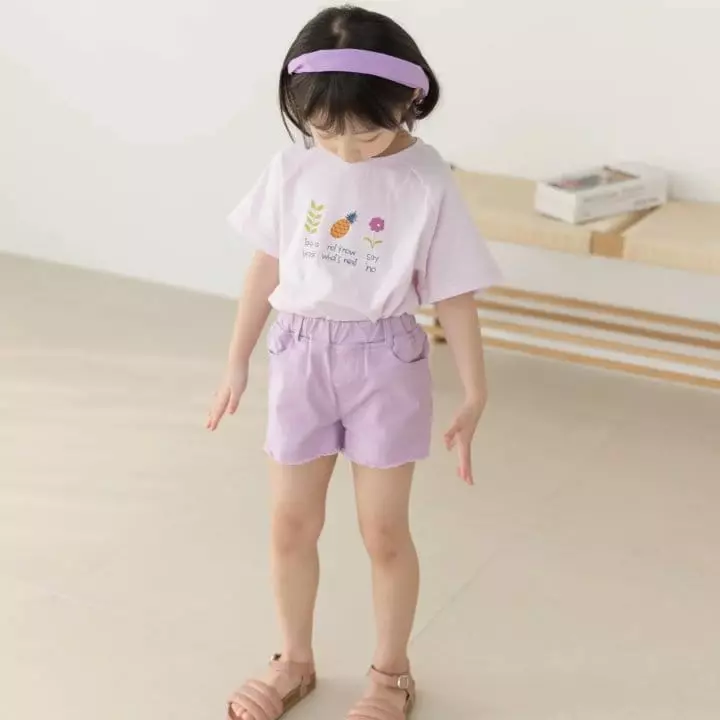 Orange Mom - Korean Children Fashion - #kidsshorts - Pineapple Tee
