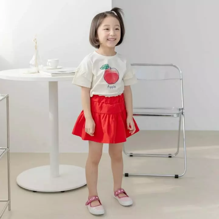 Orange Mom - Korean Children Fashion - #prettylittlegirls - Apple Tee - 2