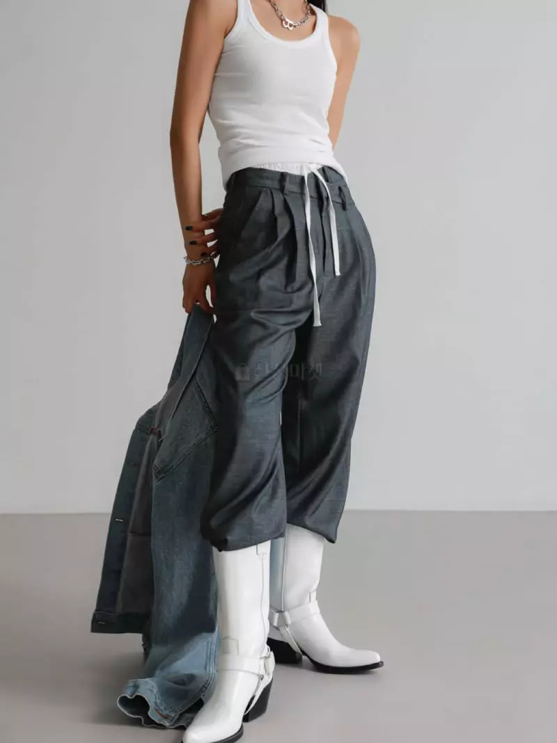 Paper Moon - Korean Women Fashion - #momslook - Pintuck Wide Pants - 2