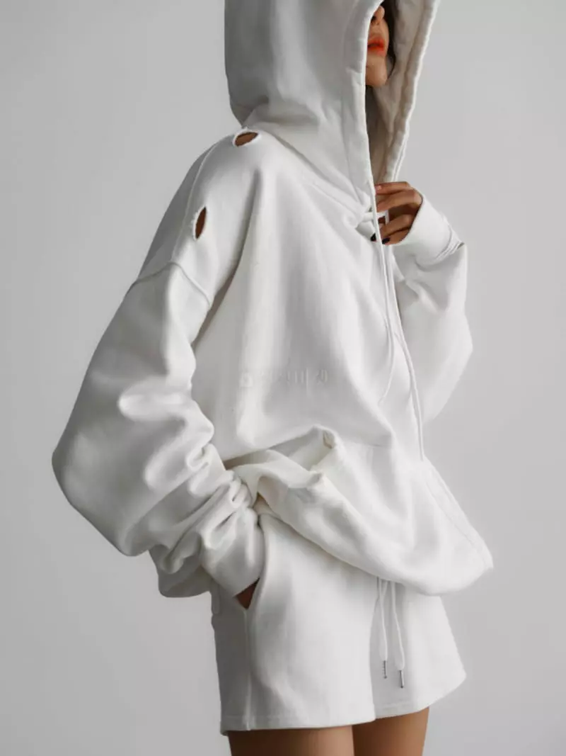 Paper Moon - Korean Women Fashion - #momslook - Oversize Cutting Detail Hoody