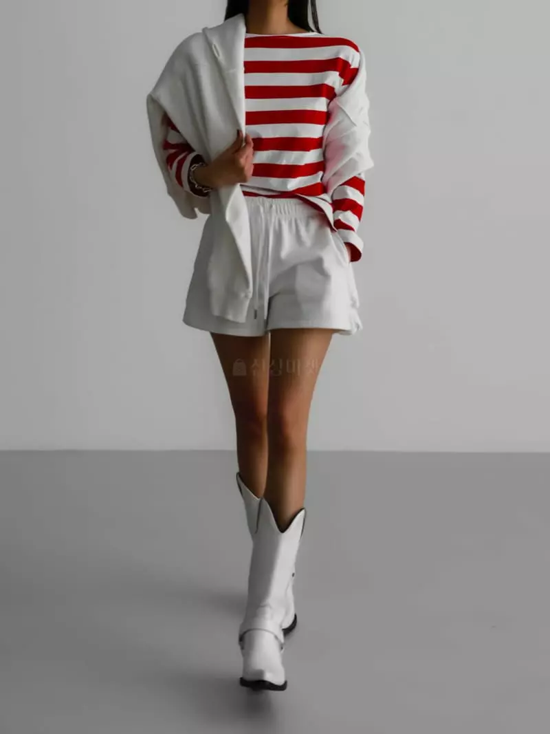Paper Moon - Korean Women Fashion - #momslook - Judge Sweat Shorts - 2