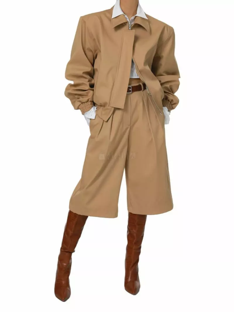 Paper Moon - Korean Women Fashion - #momslook - Two Way Zipper Shoulder Jacket - 3