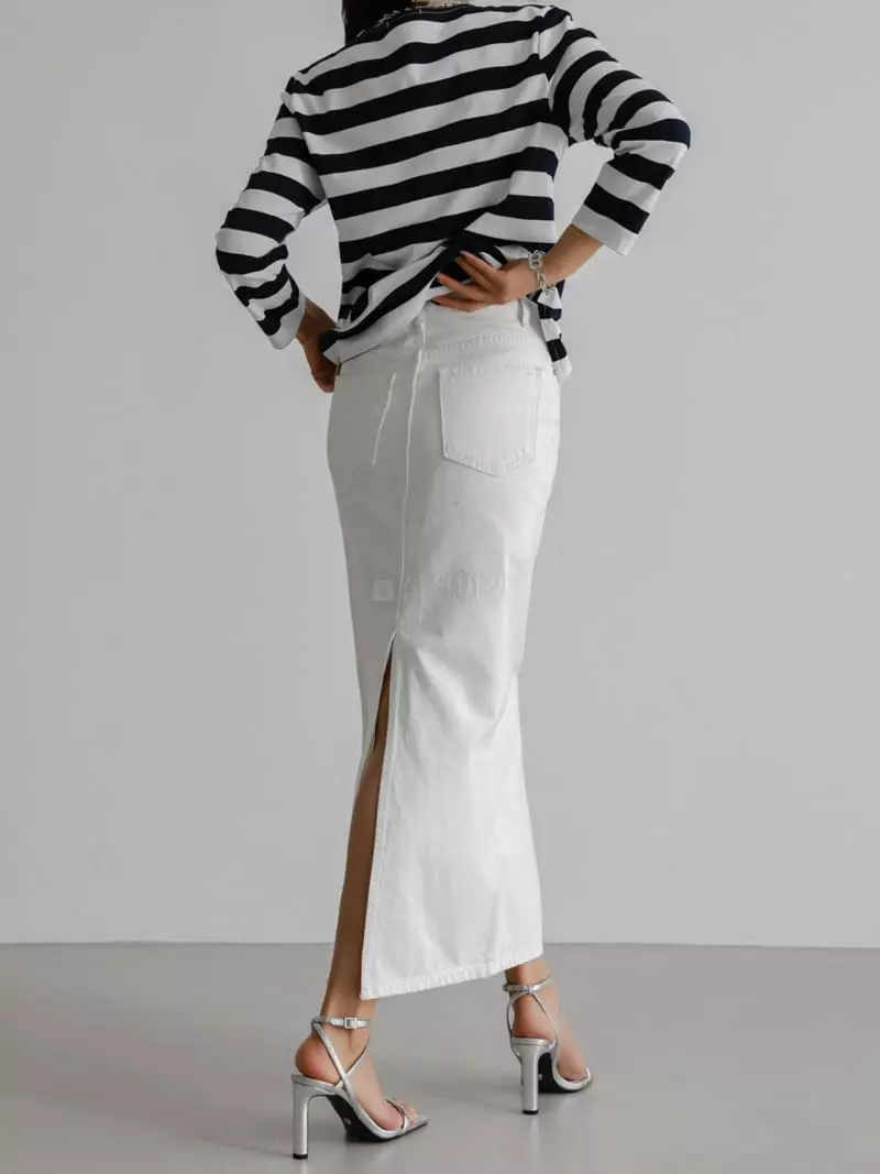 Paper Moon - Korean Women Fashion - #momslook - Corn Denim Skirt - 5