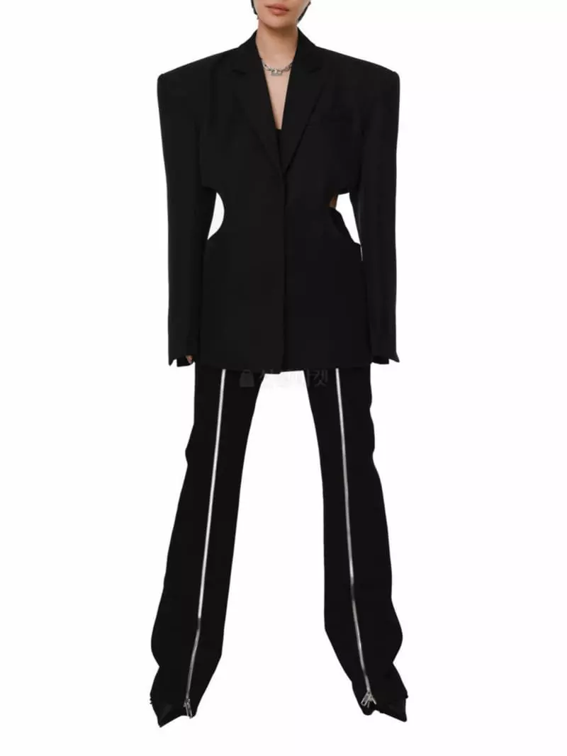 Paper Moon - Korean Women Fashion - #momslook - Square Waist Detail Minimal Jacket - 3