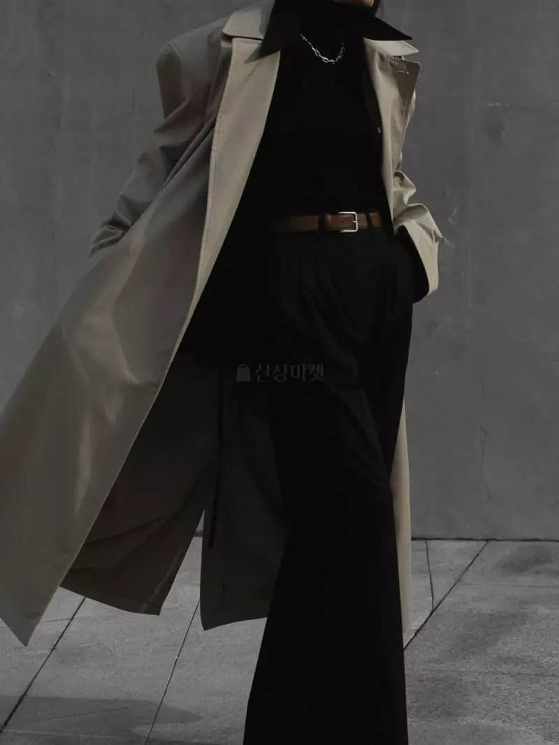 Paper Moon - Korean Women Fashion - #momslook - Oversize Wrao Detail Unbalance Trench Coat - 3