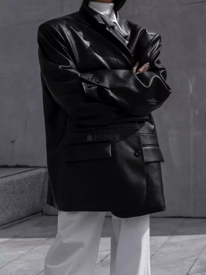 Paper Moon - Korean Women Fashion - #momslook - Maxy Single Brestea Leather Jacket