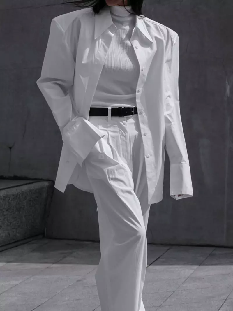 Paper Moon - Korean Women Fashion - #momslook - Paded Shoulder Shirt - 5