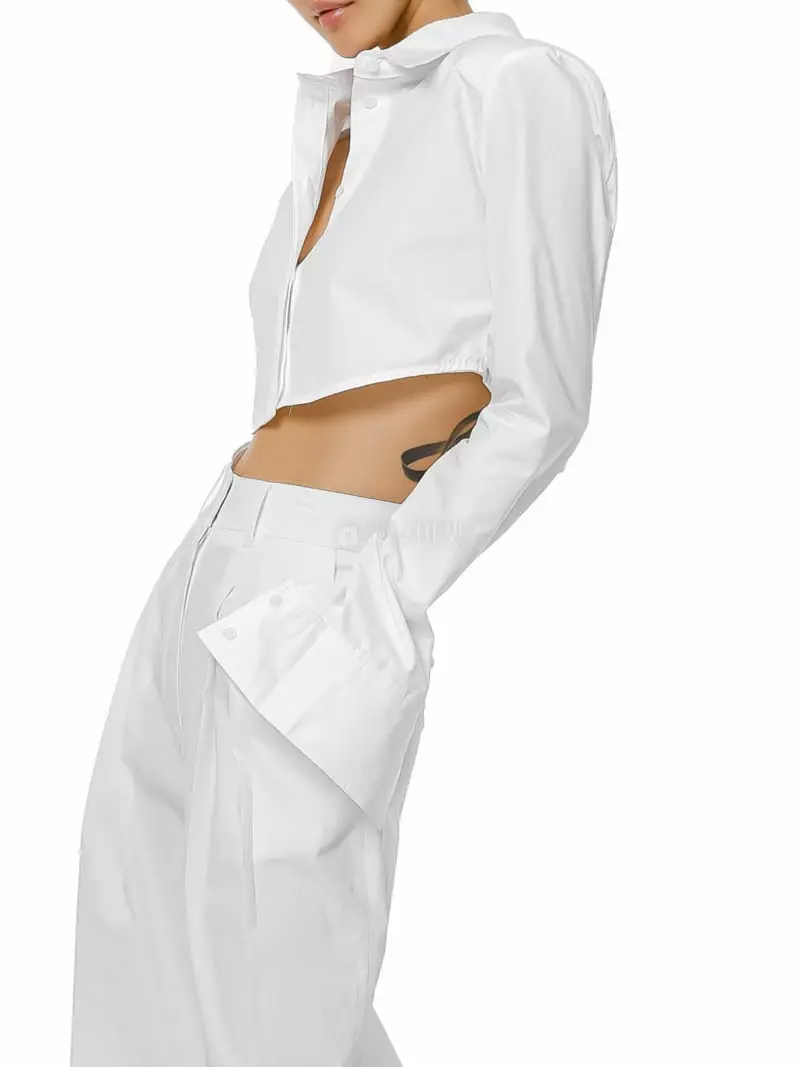Paper Moon - Korean Women Fashion - #momslook - Luxe Pad Crop Shirt