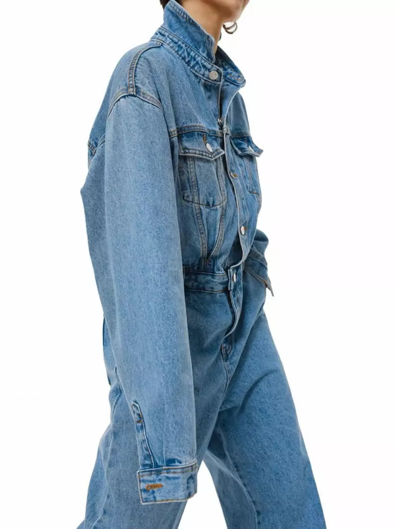 Paper Moon - Korean Women Fashion - #momslook - Blue Denim Jumpsuit - 11