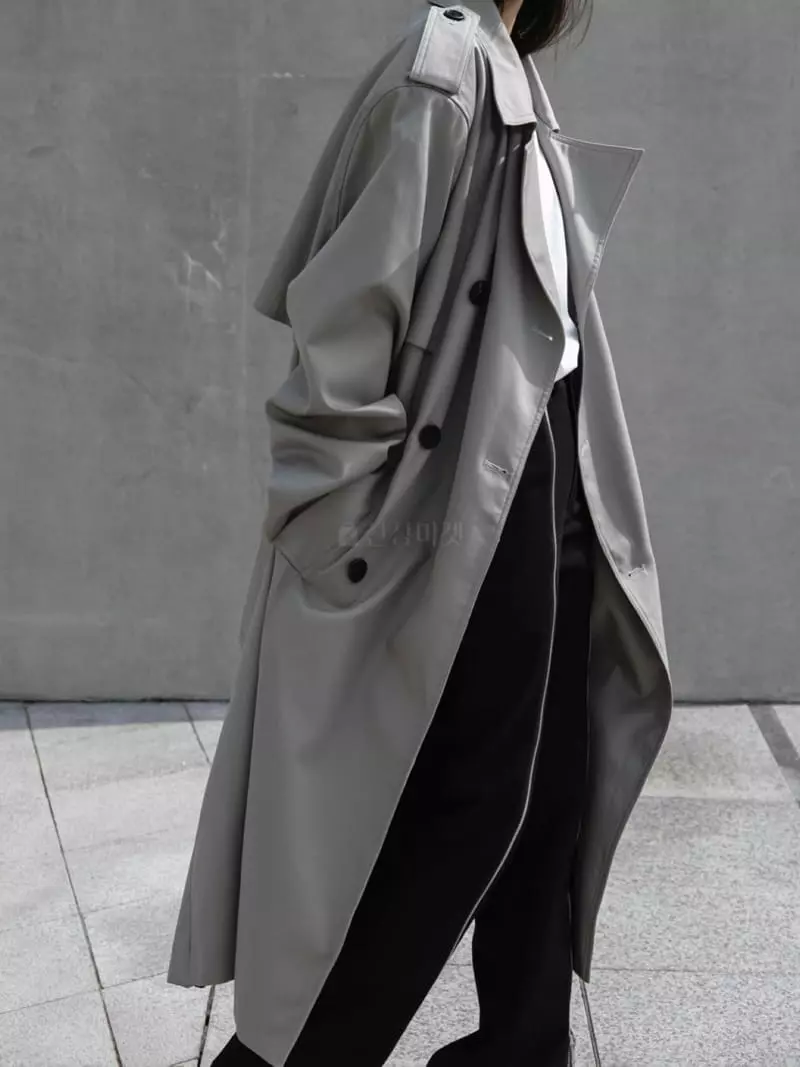 Paper Moon - Korean Women Fashion - #momslook - Paded Detail Trench Coat - 8