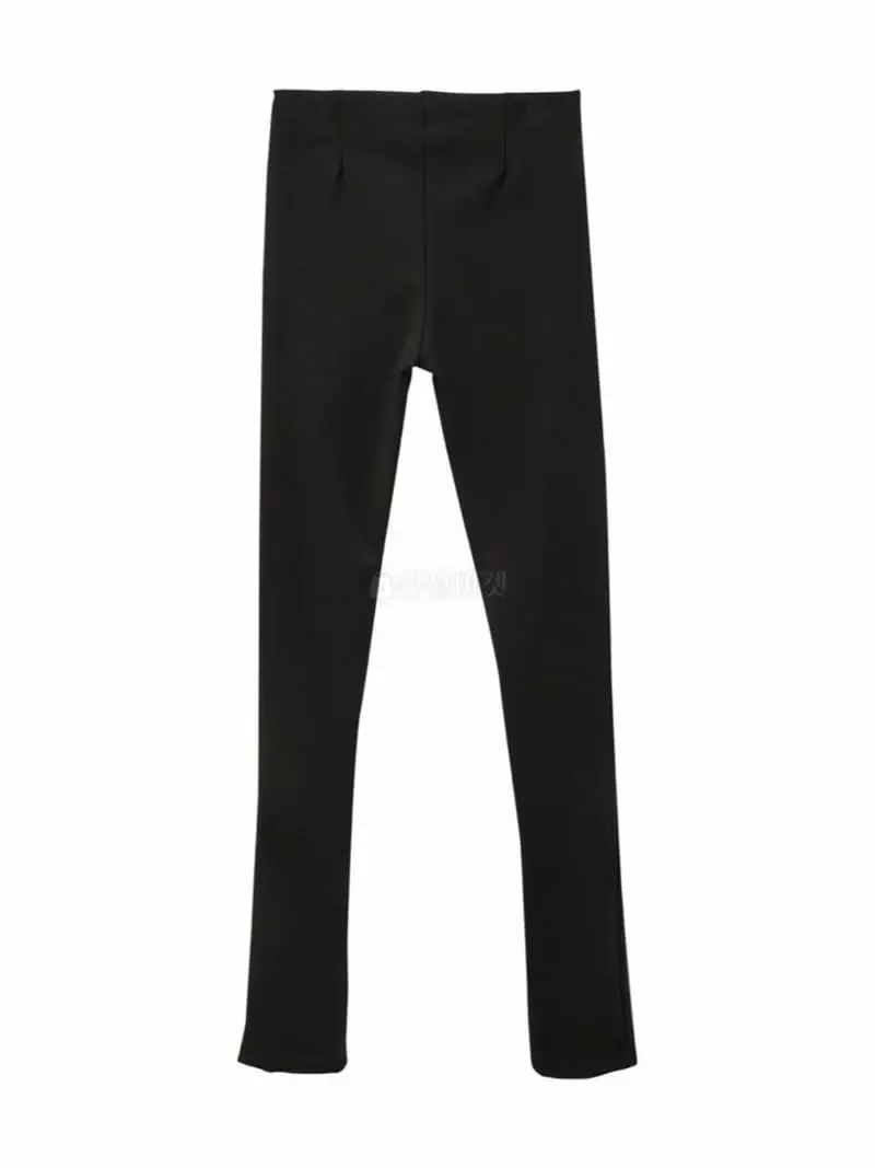 Paper Moon - Korean Women Fashion - #momslook - Rib Side Slit Leggings - 2