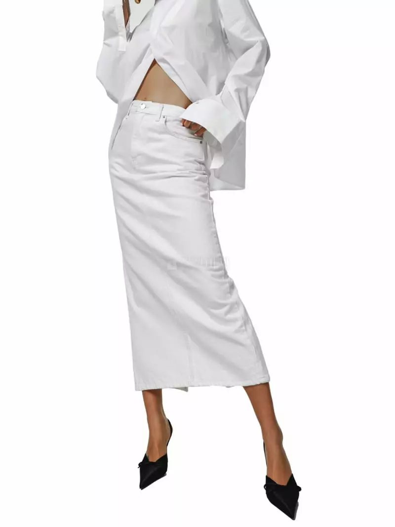 Paper Moon - Korean Women Fashion - #momslook - Corn Denim Pencel Skirt