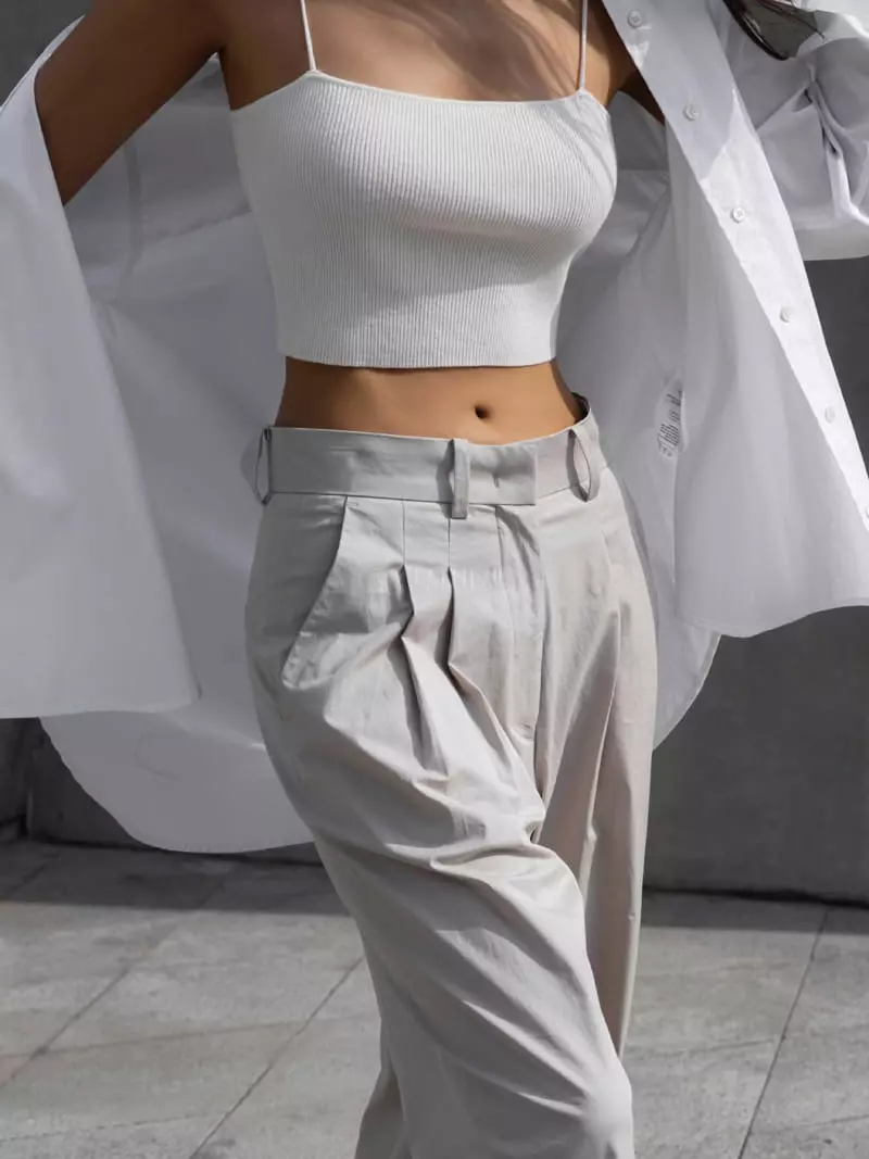 Paper Moon - Korean Women Fashion - #momslook - Cotton Two Wide Pants - 6