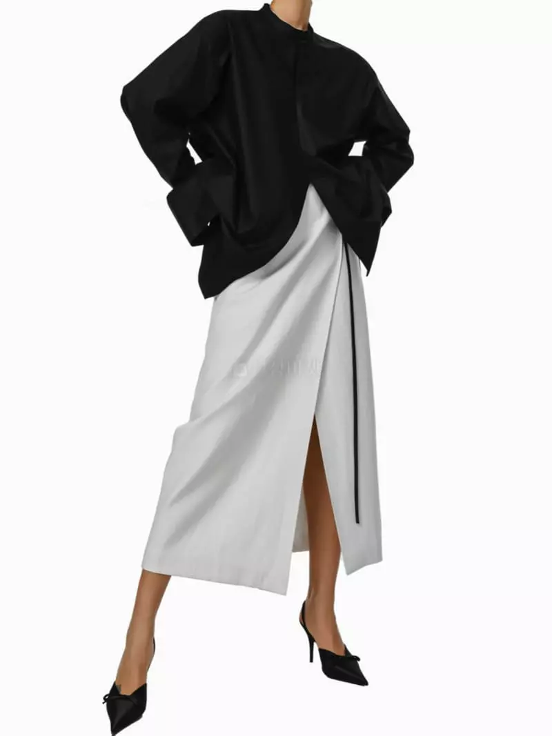 Paper Moon - Korean Women Fashion - #pursuepretty - Unbalance Cotton Blouse - 2