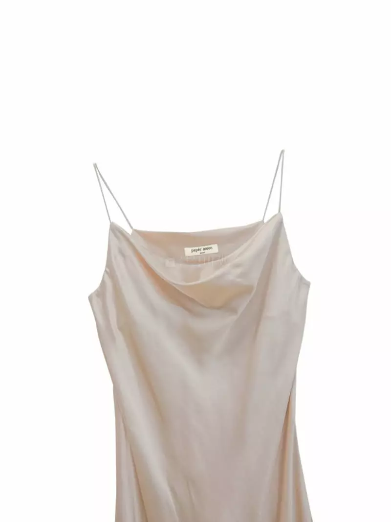Paper Moon - Korean Women Fashion - #romanticstyle - Draf Detail Silky One-piece - 3