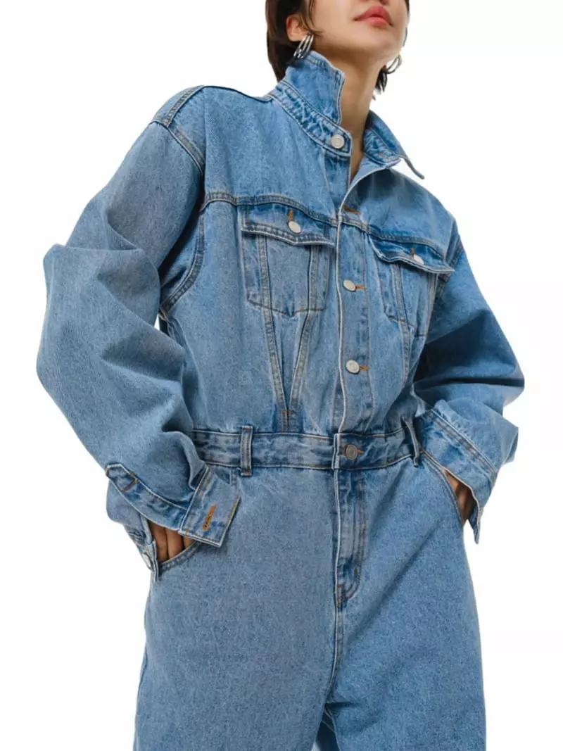 Paper Moon - Korean Women Fashion - #shopsmall - Blue Denim Jumpsuit - 8