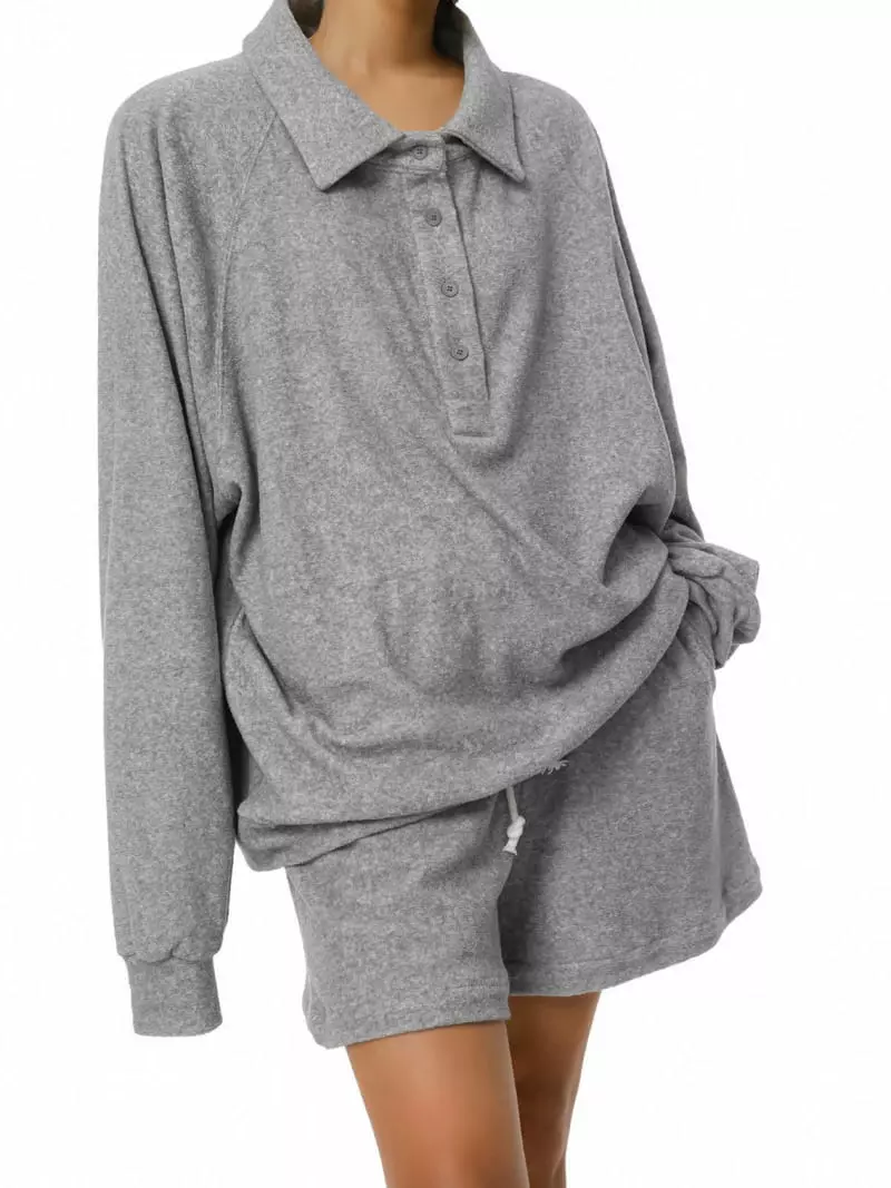 Paper Moon - Korean Women Fashion - #thatsdarling - Terry Collar Neck Line Sweatshirt - 8