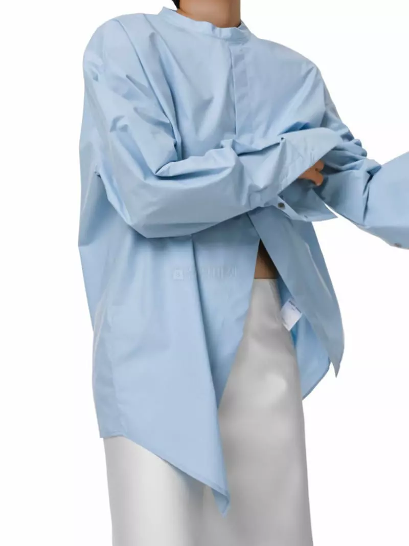 Paper Moon - Korean Women Fashion - #thatsdarling - Unbalance Cotton Blouse - 6