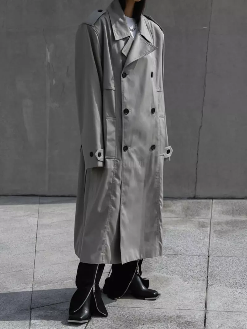 Paper Moon - Korean Women Fashion - #thelittlethings - Paded Detail Trench Coat - 5