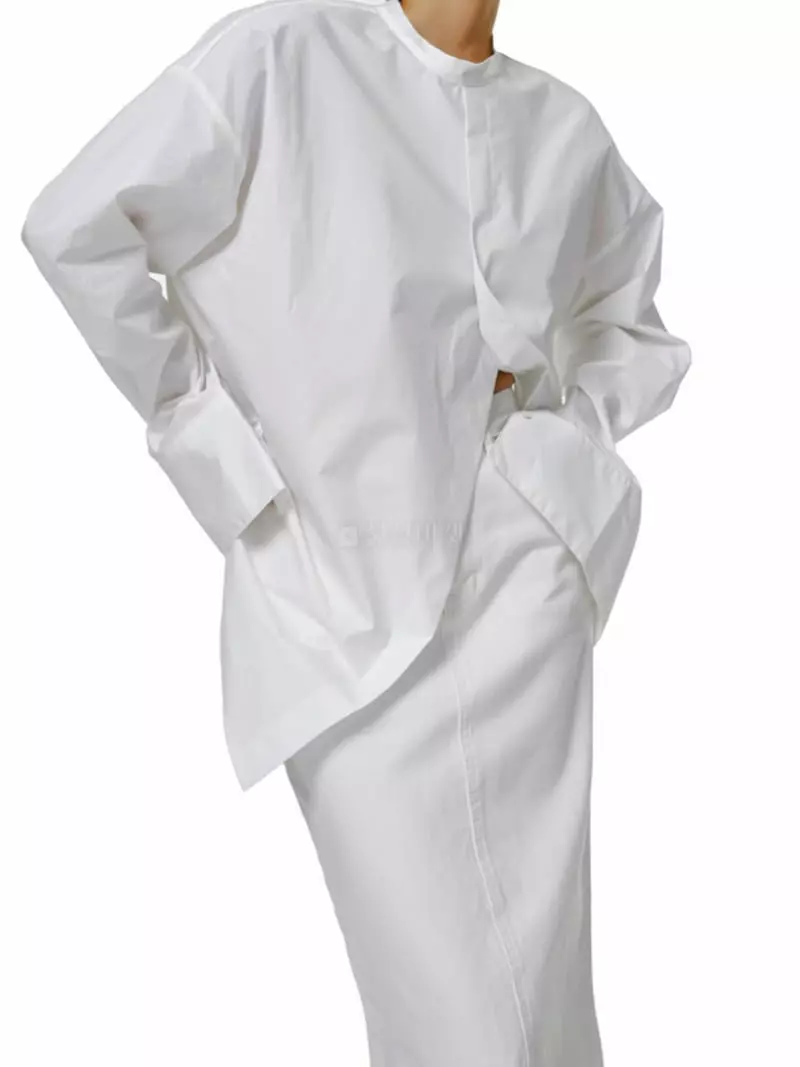 Paper Moon - Korean Women Fashion - #thelittlethings - Unbalance Cotton Blouse - 7