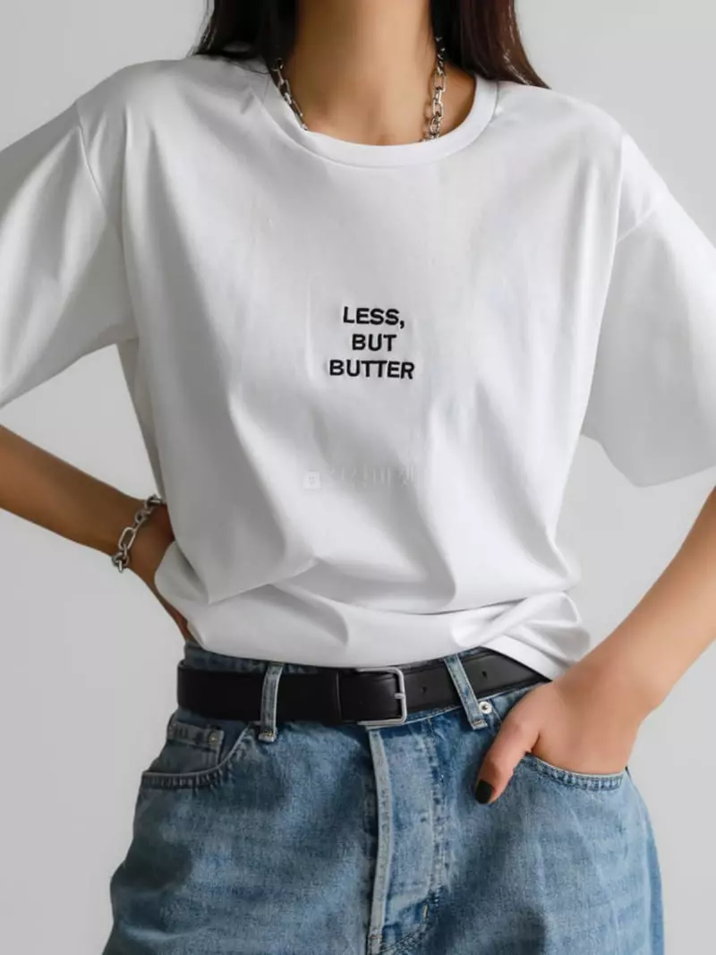 Paper Moon - Korean Women Fashion - #vintageinspired - Butter Print Stitch Tee - 3