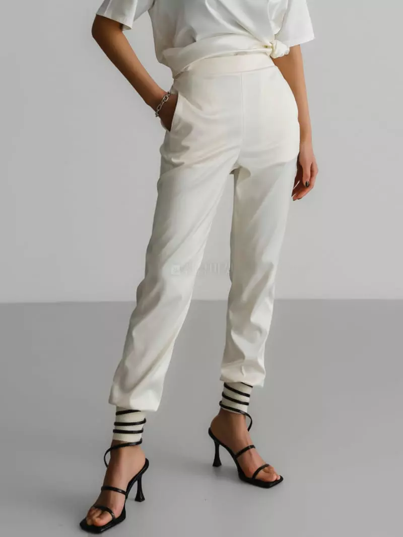 Paper Moon - Korean Women Fashion - #momslook - Satin Jogger Pants - 4