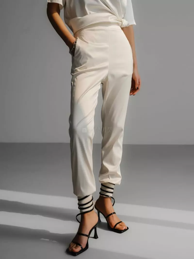 Paper Moon - Korean Women Fashion - #womensfashion - Satin Jogger Pants - 6