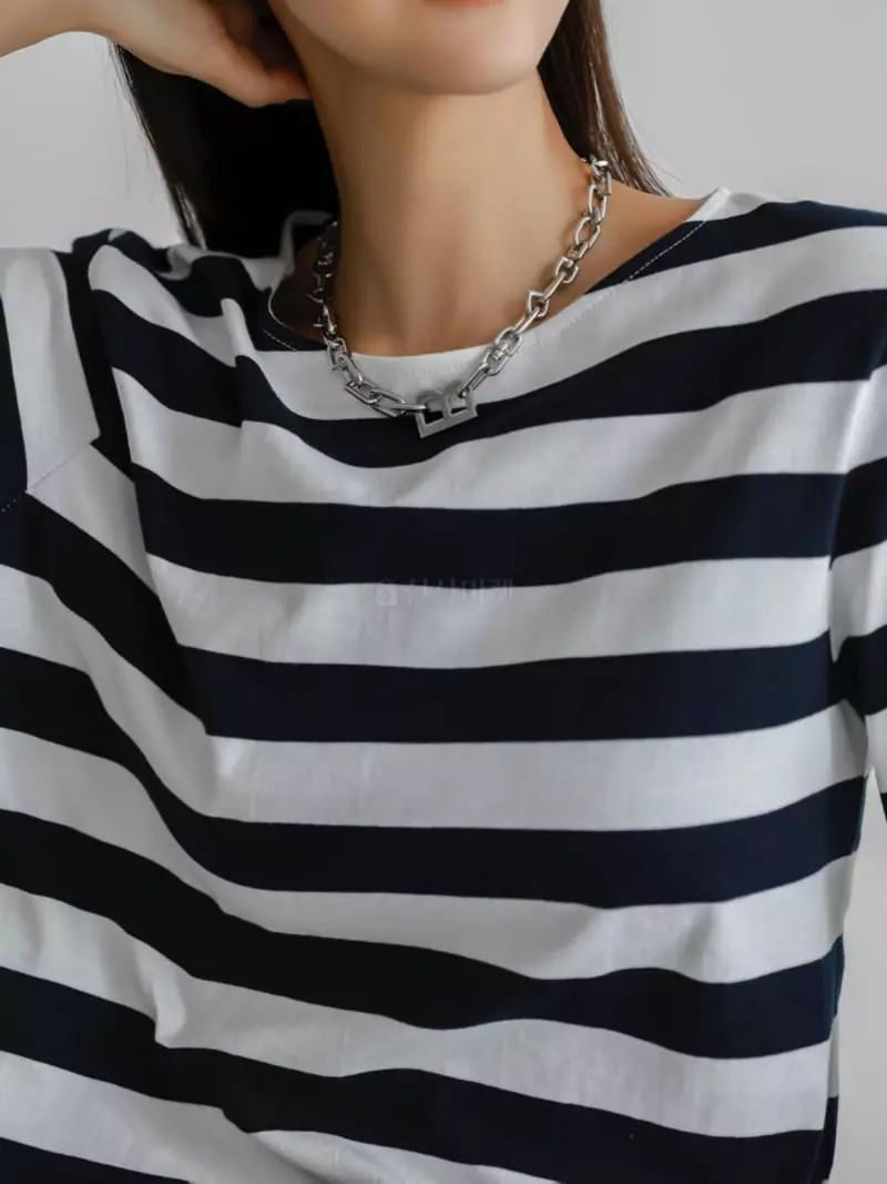 Paper Moon - Korean Women Fashion - #womensfashion - Stripes Slim Fit Tee