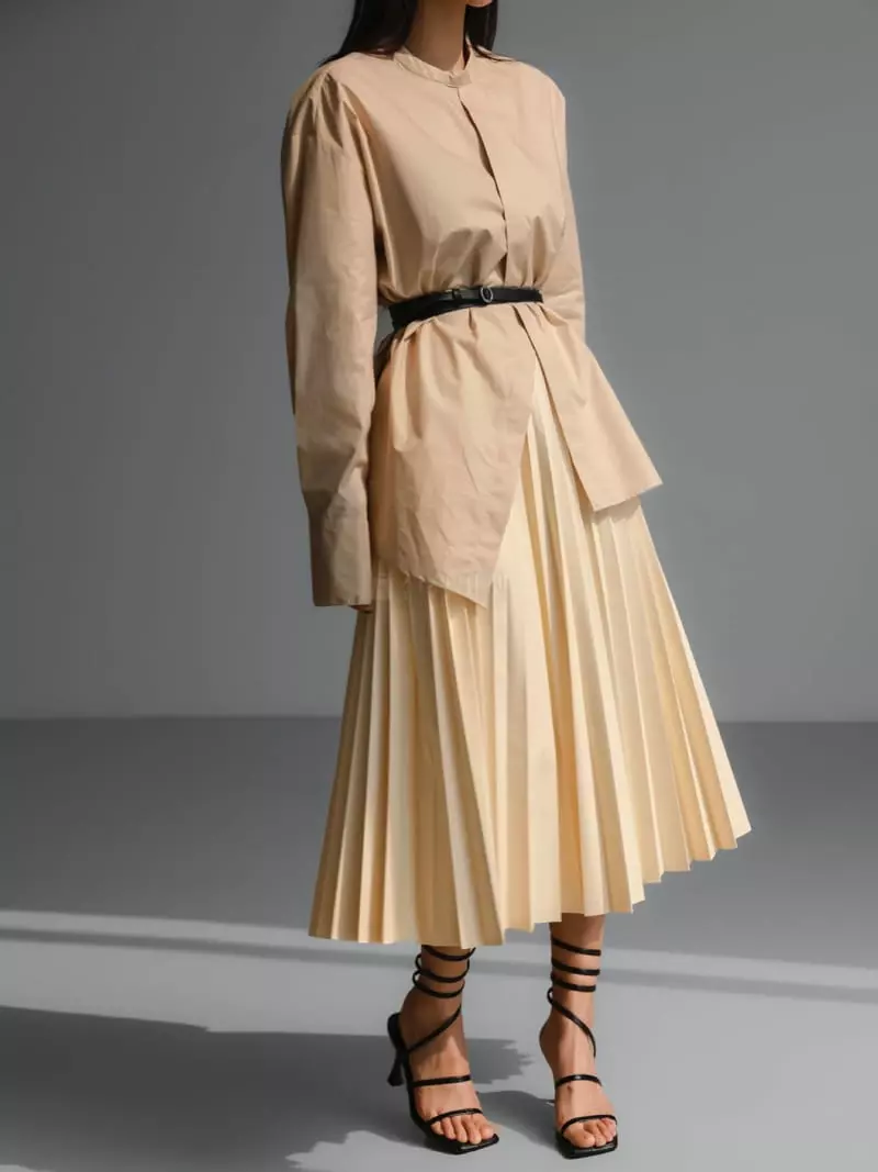Paper Moon - Korean Women Fashion - #womensfashion - Unbalance Front Cotton Blouse - 3
