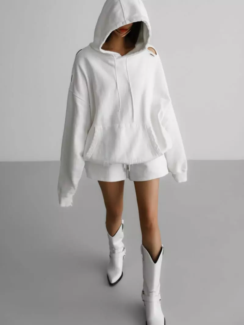 Paper Moon - Korean Women Fashion - #womensfashion - Oversize Cutting Detail Hoody - 2