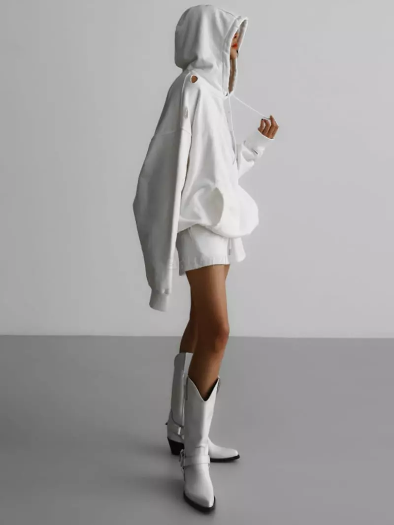 Paper Moon - Korean Women Fashion - #momslook - Oversize Cutting Detail Hoody - 4