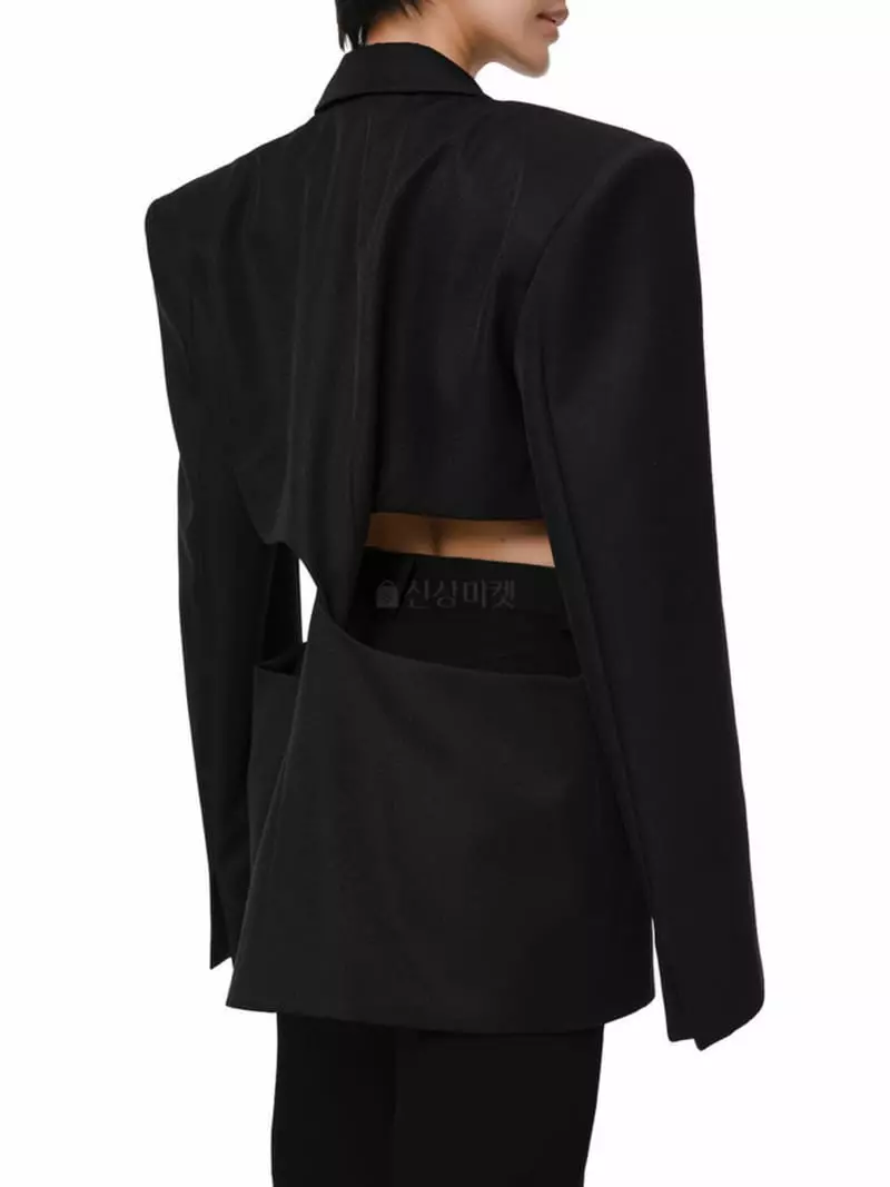 Paper Moon - Korean Women Fashion - #womensfashion - Square Waist Detail Minimal Jacket - 2