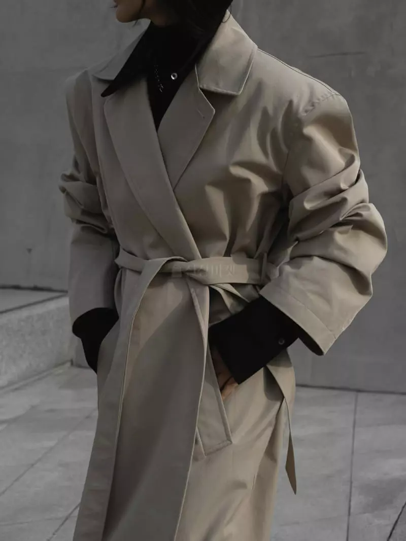 Paper Moon - Korean Women Fashion - #womensfashion - Oversize Wrao Detail Unbalance Trench Coat - 6