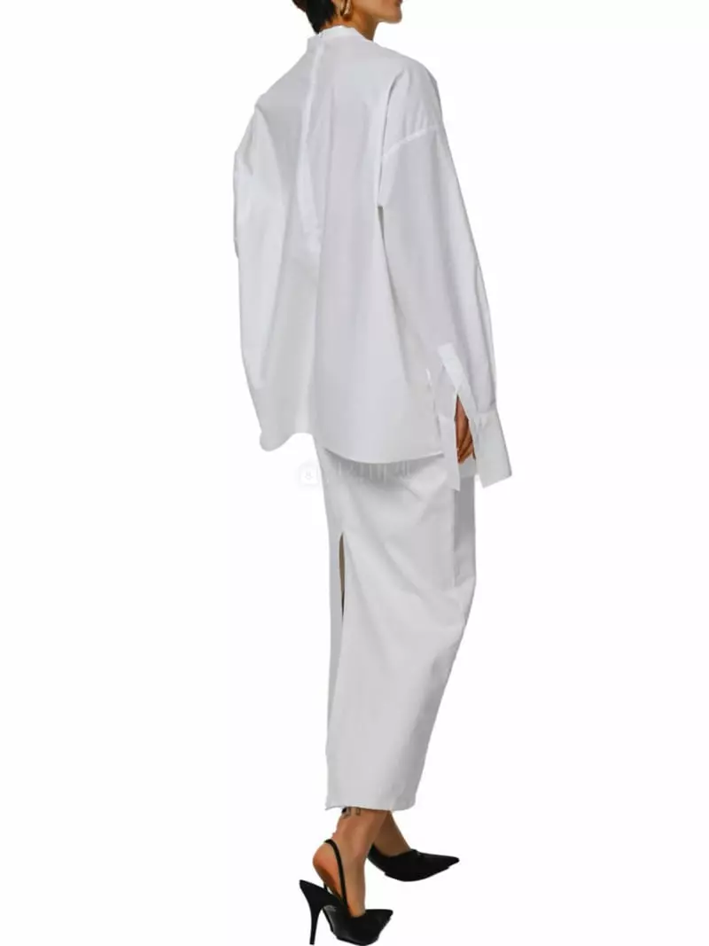 Paper Moon - Korean Women Fashion - #womensfashion - Unbalance Cotton Blouse - 11