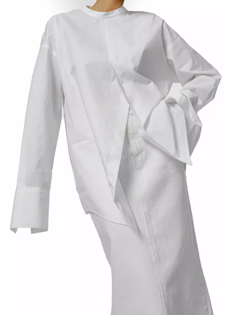 Paper Moon - Korean Women Fashion - #womensfashion - Unbalance Cotton Blouse - 9