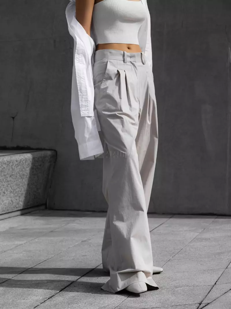 Paper Moon - Korean Women Fashion - #womensfashion - Cotton Two Wide Pants - 5