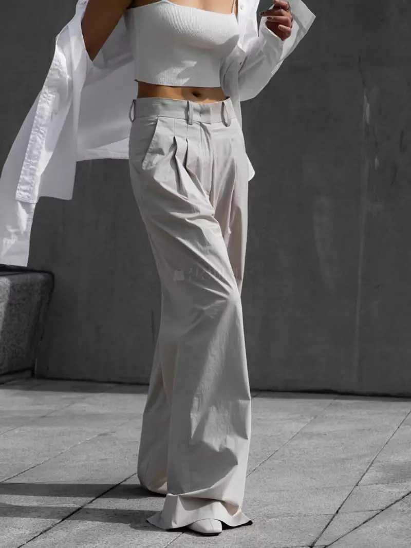 Paper Moon - Korean Women Fashion - #womensfashion - Cotton Two Wide Pants - 7