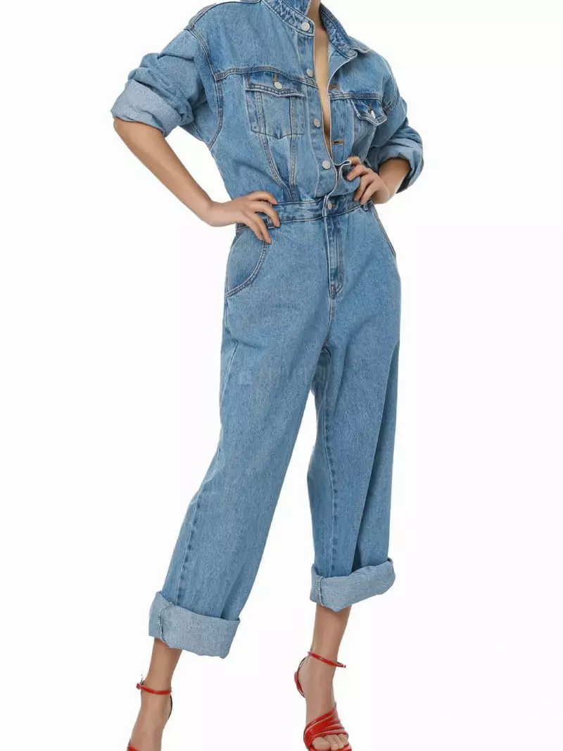 Paper Moon - Korean Women Fashion - #womensfashion - Blue Denim Jumpsuit